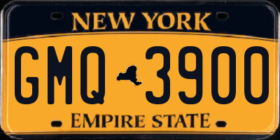 NY license plate GMQ3900