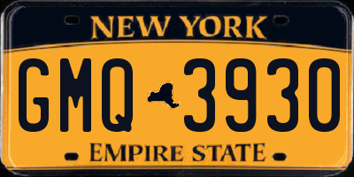 NY license plate GMQ3930