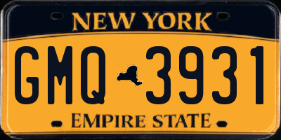 NY license plate GMQ3931