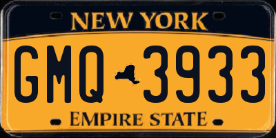 NY license plate GMQ3933