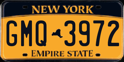NY license plate GMQ3972