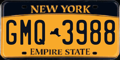 NY license plate GMQ3988
