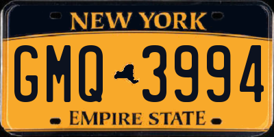 NY license plate GMQ3994