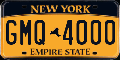 NY license plate GMQ4000