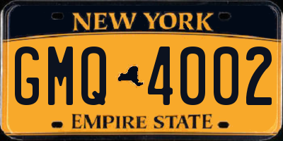 NY license plate GMQ4002