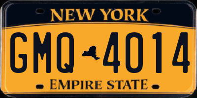 NY license plate GMQ4014