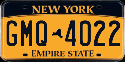NY license plate GMQ4022