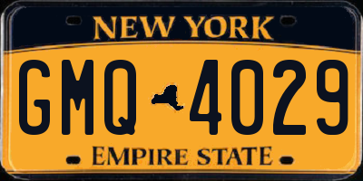 NY license plate GMQ4029
