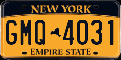 NY license plate GMQ4031