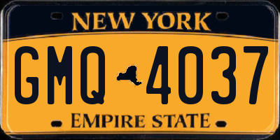 NY license plate GMQ4037