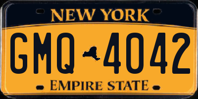 NY license plate GMQ4042
