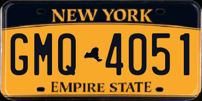 NY license plate GMQ4051