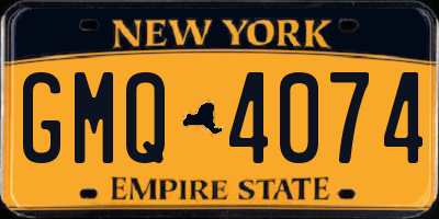 NY license plate GMQ4074