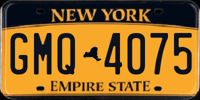 NY license plate GMQ4075