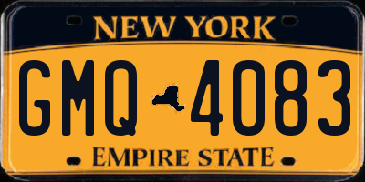 NY license plate GMQ4083