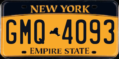 NY license plate GMQ4093