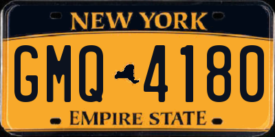 NY license plate GMQ4180