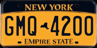 NY license plate GMQ4200