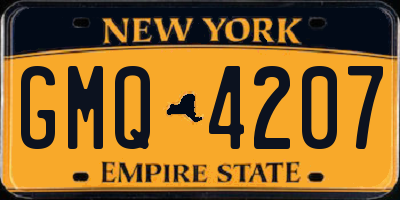 NY license plate GMQ4207