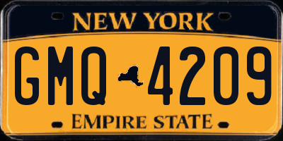 NY license plate GMQ4209