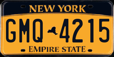 NY license plate GMQ4215