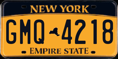 NY license plate GMQ4218