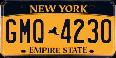 NY license plate GMQ4230