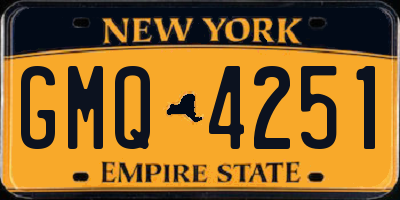NY license plate GMQ4251