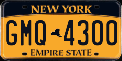 NY license plate GMQ4300