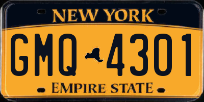 NY license plate GMQ4301