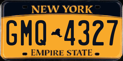 NY license plate GMQ4327