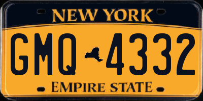 NY license plate GMQ4332