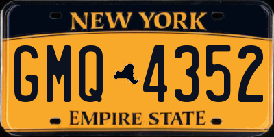 NY license plate GMQ4352