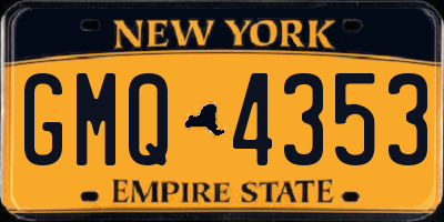 NY license plate GMQ4353