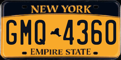 NY license plate GMQ4360