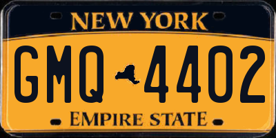 NY license plate GMQ4402