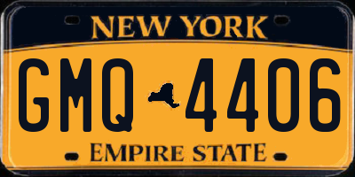 NY license plate GMQ4406