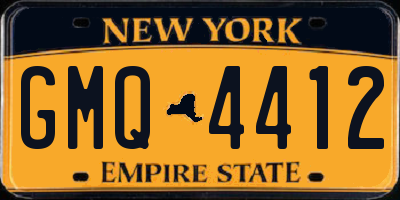 NY license plate GMQ4412