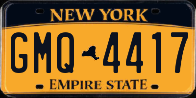 NY license plate GMQ4417