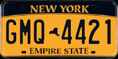 NY license plate GMQ4421