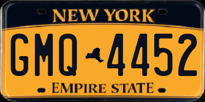 NY license plate GMQ4452