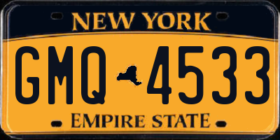 NY license plate GMQ4533