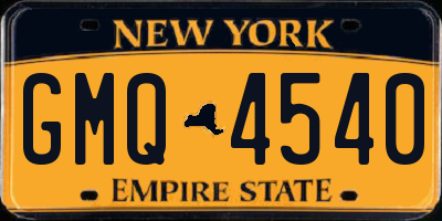 NY license plate GMQ4540