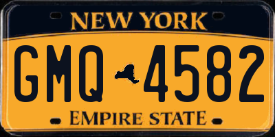 NY license plate GMQ4582