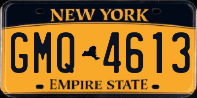 NY license plate GMQ4613
