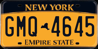 NY license plate GMQ4645