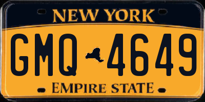 NY license plate GMQ4649
