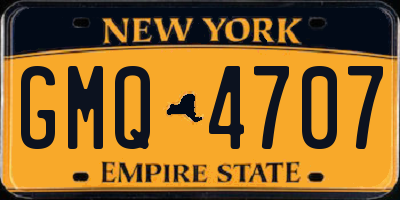 NY license plate GMQ4707