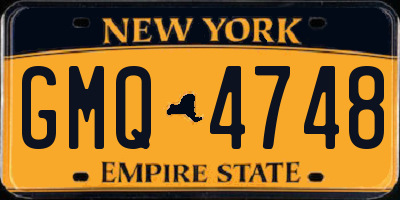 NY license plate GMQ4748