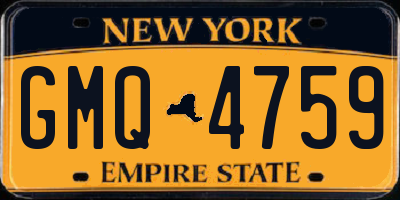 NY license plate GMQ4759